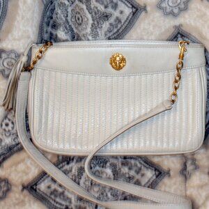 Anne Klein Leather Shoulder Bag Beige